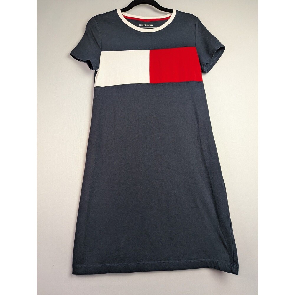 Tommy Hilfiger Color Block Dress Womens Sz S Red Blue Flag Patriotic 4th July - Picture 2 of 12